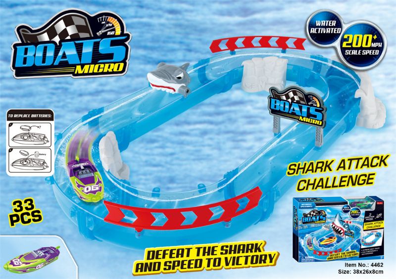 Lallafy Shark Hot Wheels Track Set (Bulk) | Shark-Themed Racing Track with Toy Car | Action-Packed Adventure Racing Set for Kids