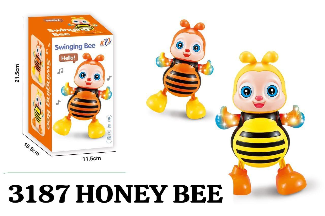 Lallafy Swinging Bee Toy (Bulk) | Musical Walking Bee with LED Lights | Interactive Battery Operated Learning Toy for Kids