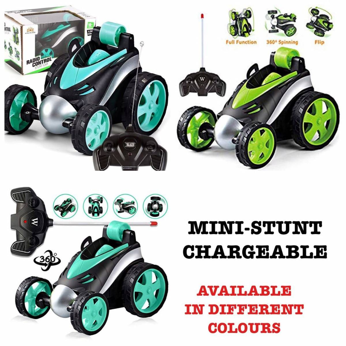 Mini Stunt Rechargeable RC Car | 360° Rotating Remote Control Car with LED Lights | High Speed Drift Toy for Kids