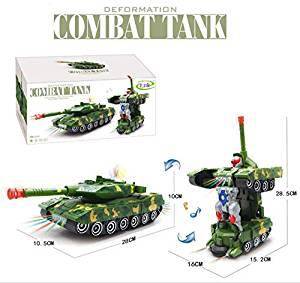 Lallafy Combat Tank (Bulk) | Military Battle Tank Toy with Light & Sound | Battery Operated Action Vehicle for Kids