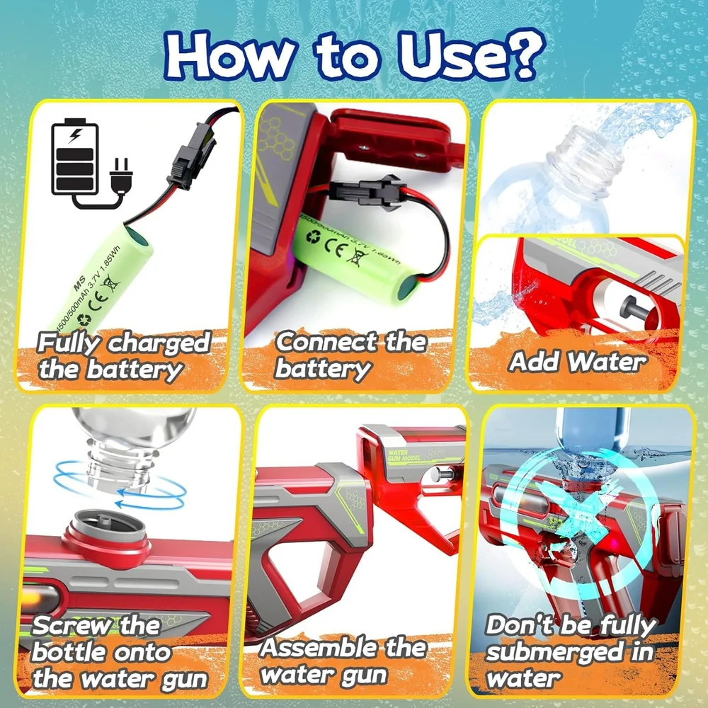 Red Electric Holi Gun