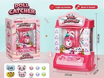 Lallafy Doll Catcher Game (Bulk) | Mini Claw Machine Prize Catching Toy | Interactive Arcade Game for Kids