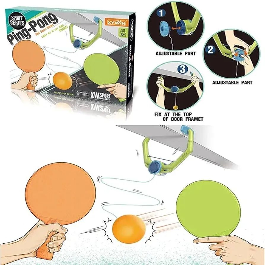 Premium Ping Pong Game Set for Kids & Family | Indoor Table Tennis Fun Game with Balls & Rackets for Children