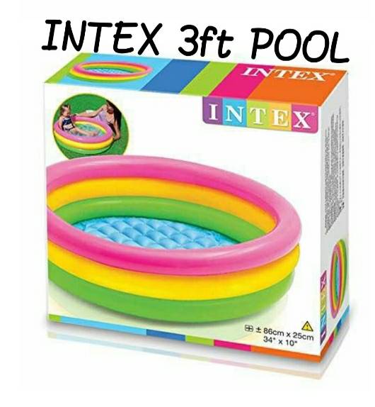 Lallafy Intex Pool 3ft (Bulk) | Inflatable Kids Swimming Pool | Portable Outdoor Water Play Pool for Kids