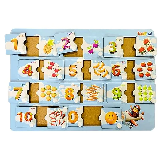 Wooden Number & Counting Peg Puzzle Board