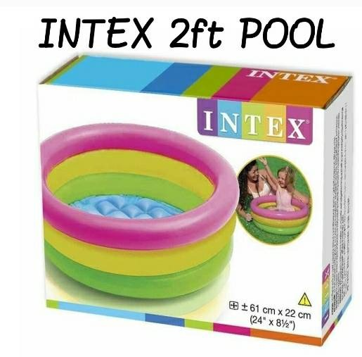 Premium Intex 2ft Inflatable Swimming Pool for Kids | Durable Baby Pool for Outdoor Summer Water Fun & Play