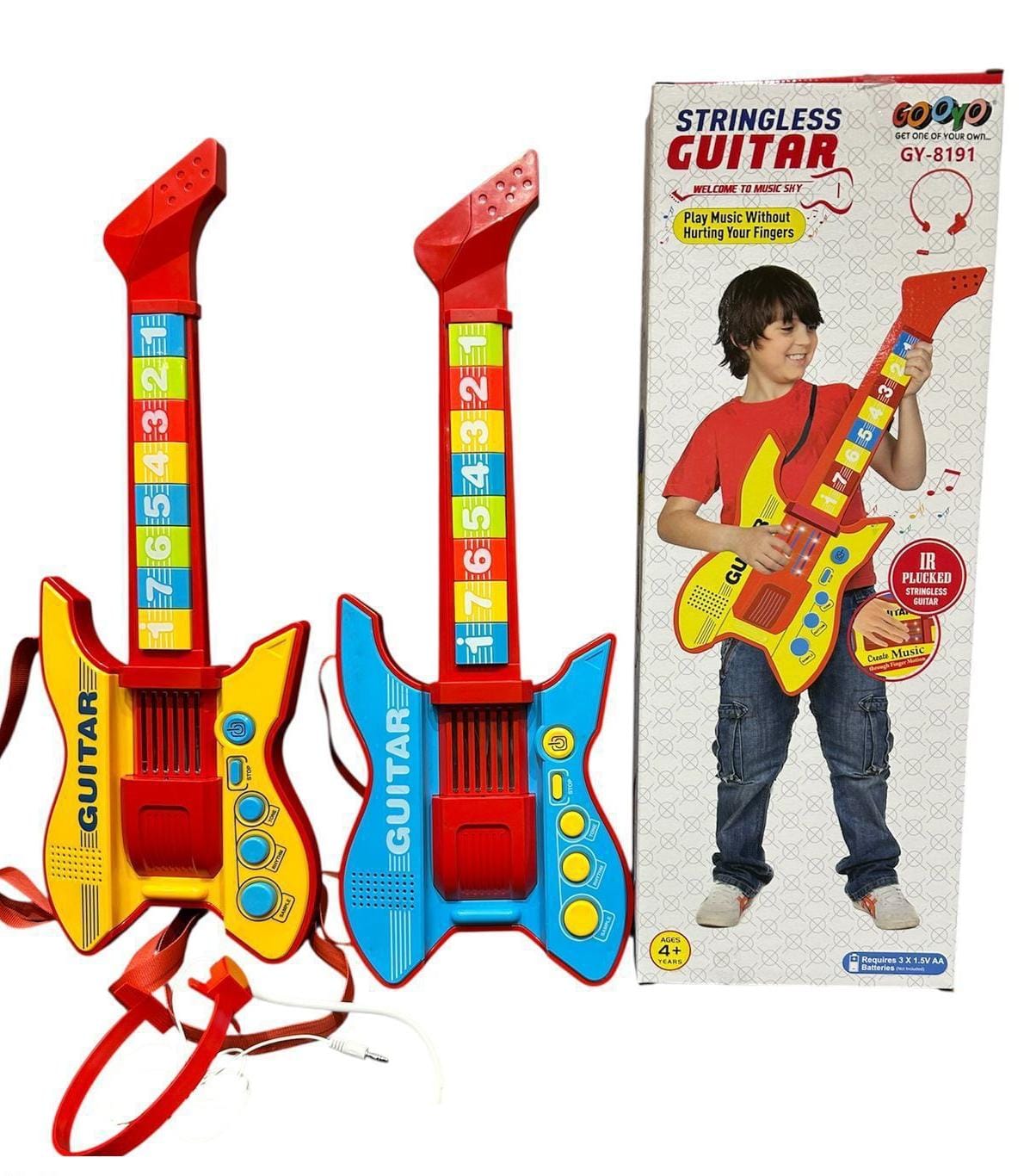 Lallafy Interactive Guitar Kit (Bulk) | Musical Learning Guitar Toy with Light & Sound | Educational Music Toy for Kids