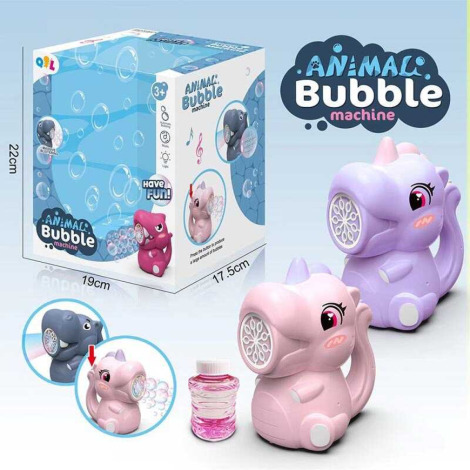 Lallafy Dinosaur Bubble Machine (Bulk) | Automatic Bubble Maker with LED Lights | Fun Bubble Blaster Toy for Kids