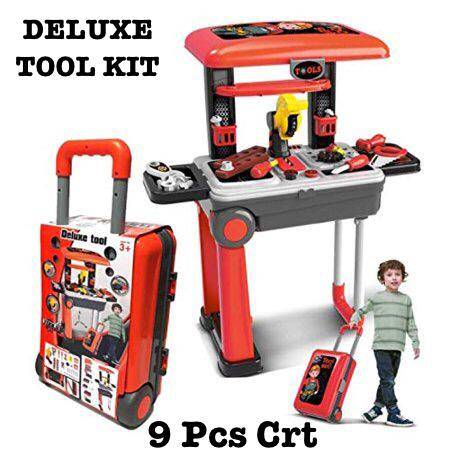 Lallafy Trolley Tool Kit (Bulk) | Pretend Play Construction Tool Set with Portable Trolley | Educational Roleplay Toy for Kids