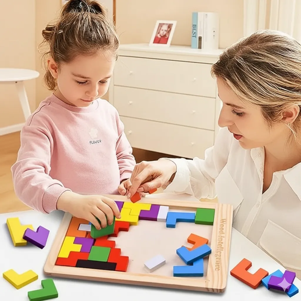 Wooden Puzzle for Kids | Educational Jigsaw Learning Puzzle Toy | Shape Matching & Brain Development Toy for Boys & Girls