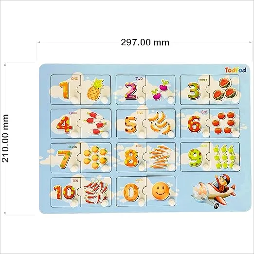 Wooden Number & Counting Peg Puzzle Board