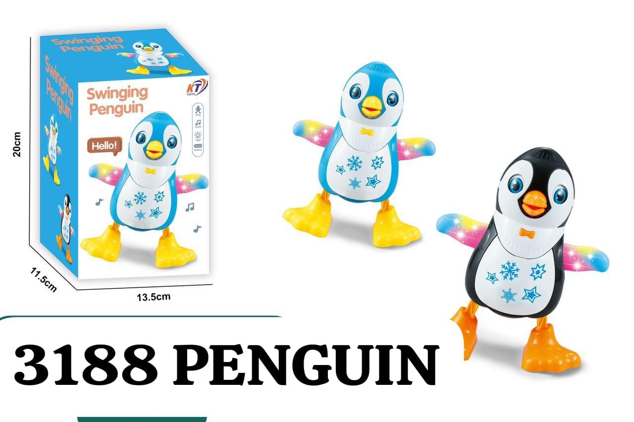 Lallafy Swinging Penguin Toy (Bulk) | Musical Walking Penguin with LED Lights | Interactive Battery Operated Toy for Kids