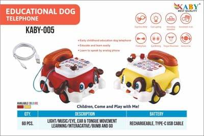 Lallafy Educational Dog Telephone (Bulk) | Musical Learning Phone Toy with Light & Sound | Interactive Educational Toy for Kids