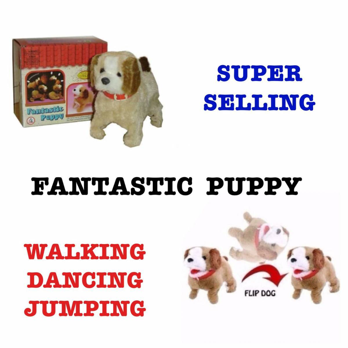 Lallafy Jumping Dog Toy (Bulk) | Musical Jumping Puppy with LED Lights | Interactive Battery Operated Toy for Kids