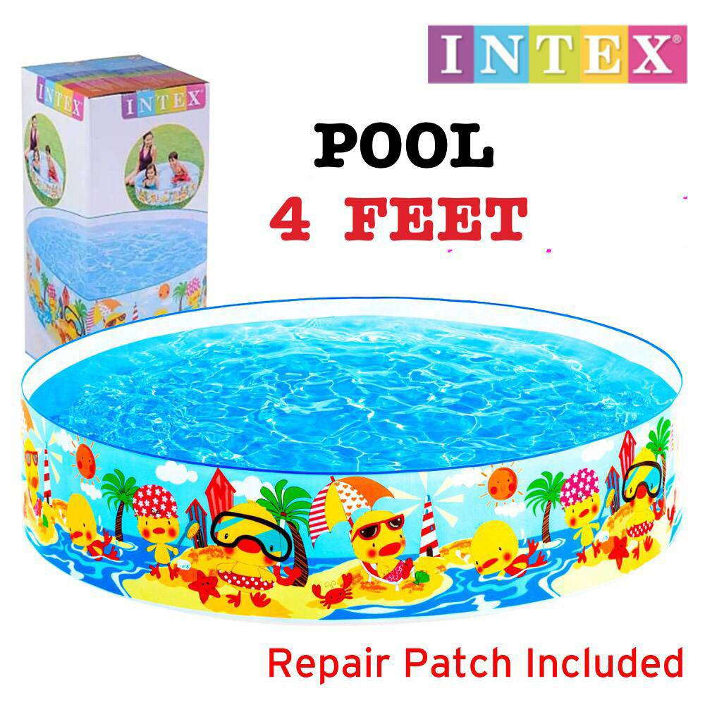 Lallafy Intex Pool 4ft (Bulk) | Inflatable Kids Swimming Pool | Large Portable Outdoor Water Play Pool for Kids