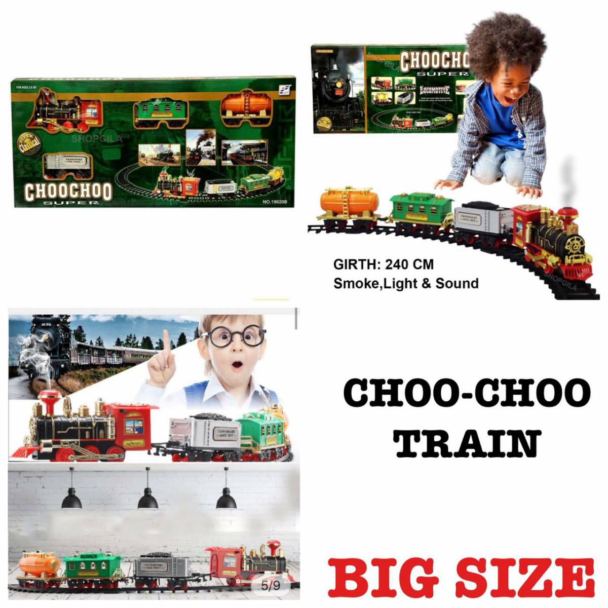 Lallafy Choo Choo Train Toy (Bulk) | Musical Light & Sound Train Set | Battery Operated Railway Adventure Toy for Kids