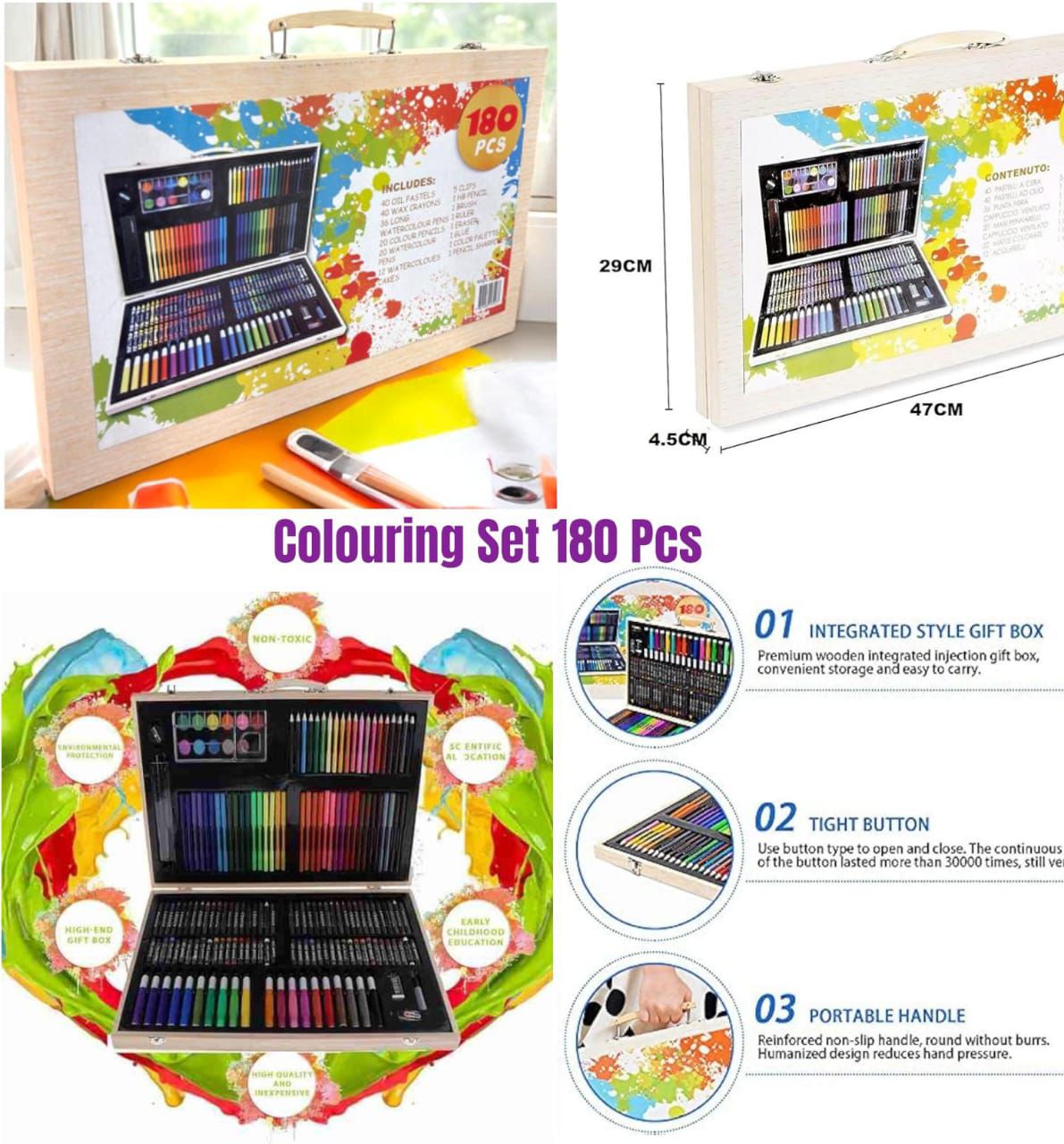 Wooden Colour Kit for Kids | Educational Art & Craft Coloring Set | Creative Painting Kit for Boys & Girls