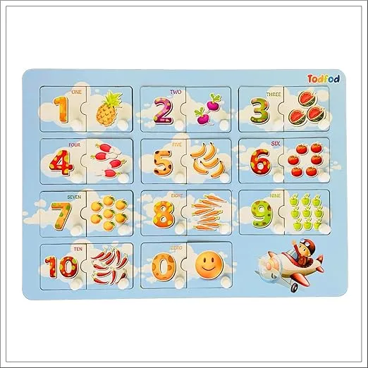 Wooden Number & Counting Peg Puzzle Board