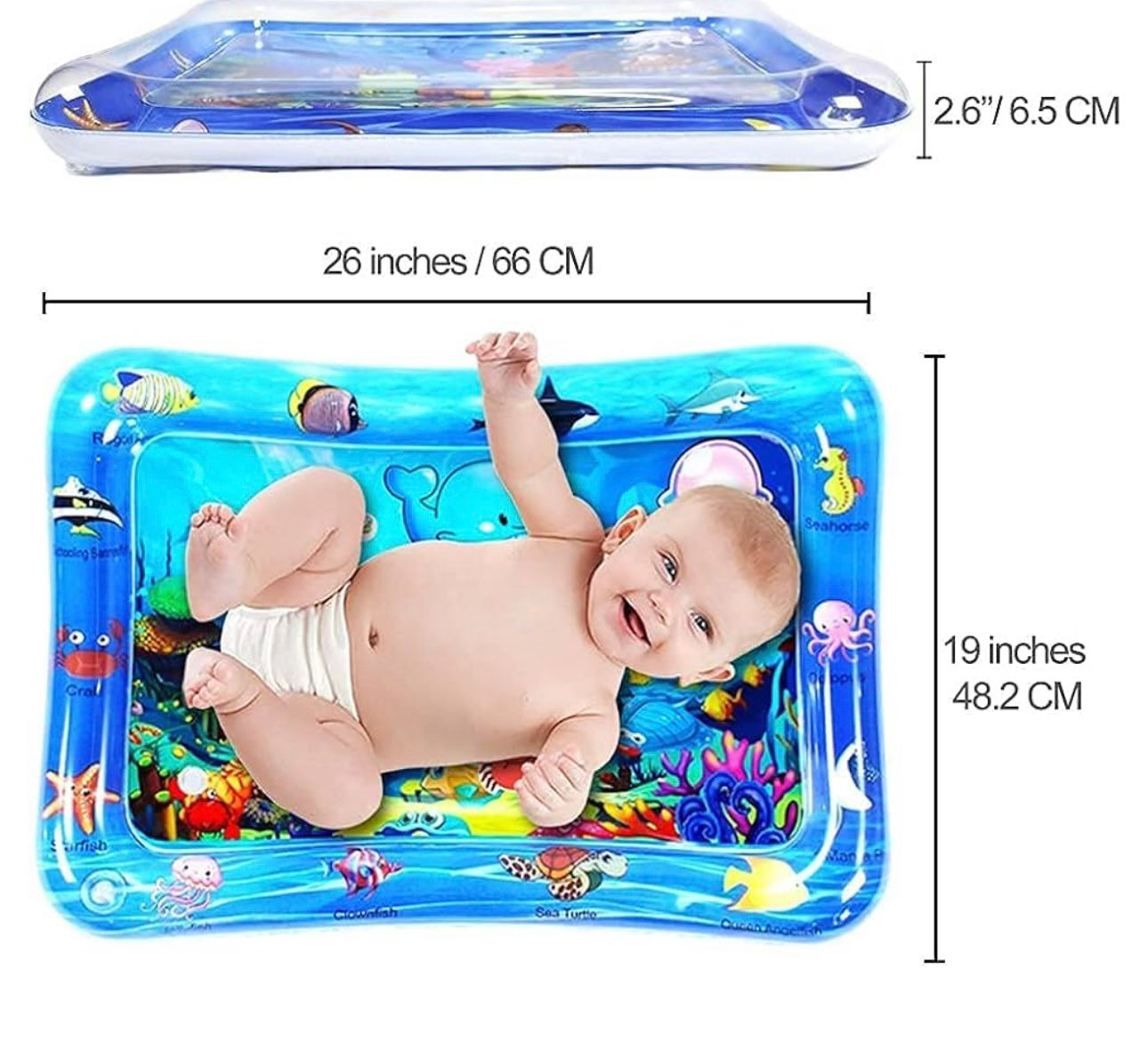 Baby Water Mat  | Inflatable Tummy Time Sensory Play Mat for Babies