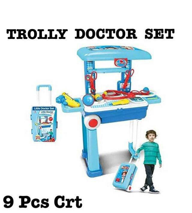 Lallafy Trolley Doctor Set (Bulk) | Pretend Play Medical Kit with Portable Trolley | Educational Roleplay Toy for Kids