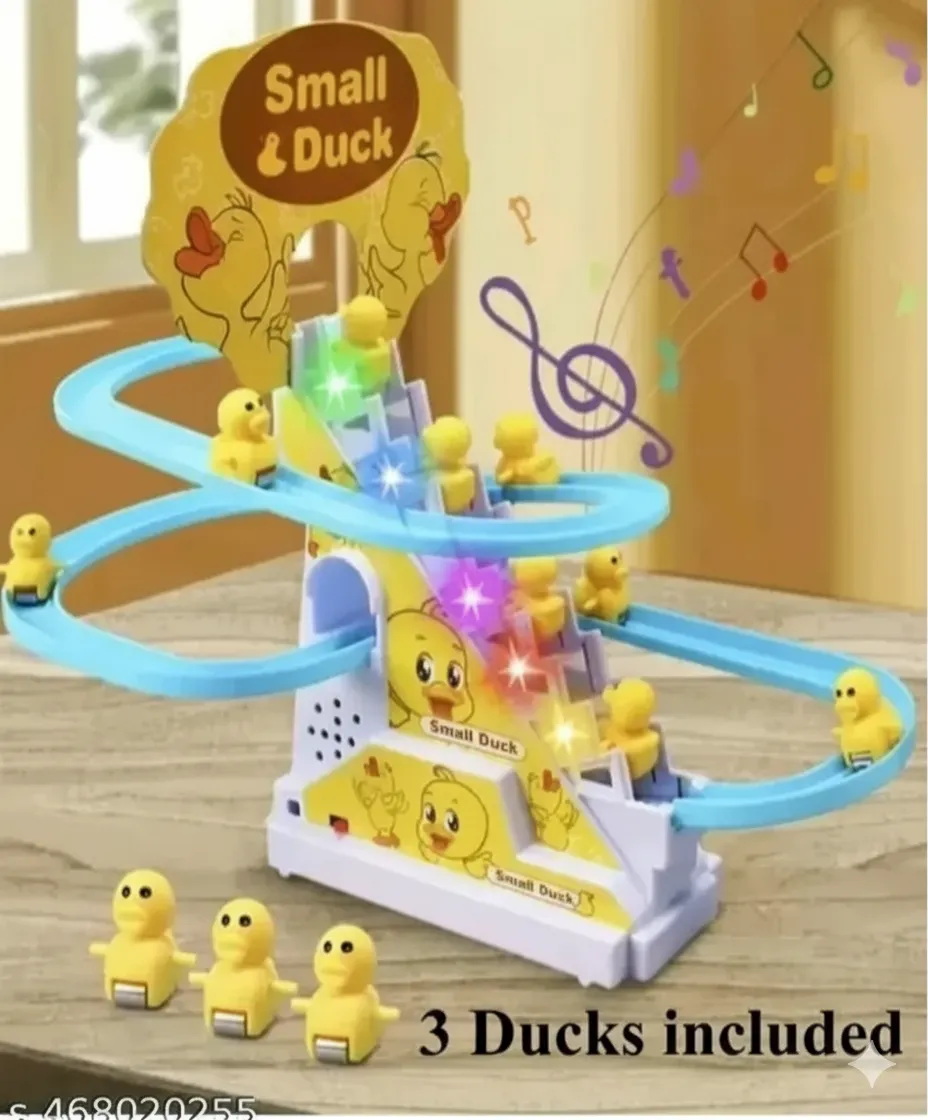 Duck Track Toy for Kids | Climbing Duck Stair Track with Music & Lights | Battery Operated Educational Toy for Boys & Girls
