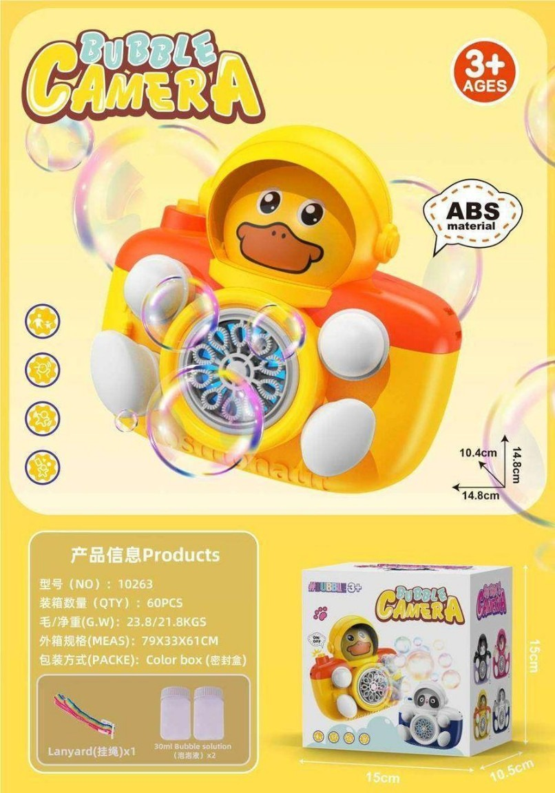 Lallafy Bubble Camera (Bulk) | Automatic Bubble Maker Camera Toy with Light & Sound | Fun Bubble Blower Toy for Kids