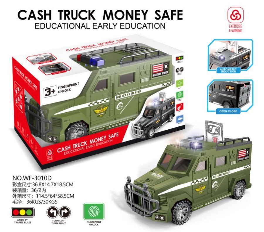 Lallafy Cash Truck Money Safe (Bulk) | Password Protected Electronic Piggy Bank Truck | Educational Savings Toy for Kids