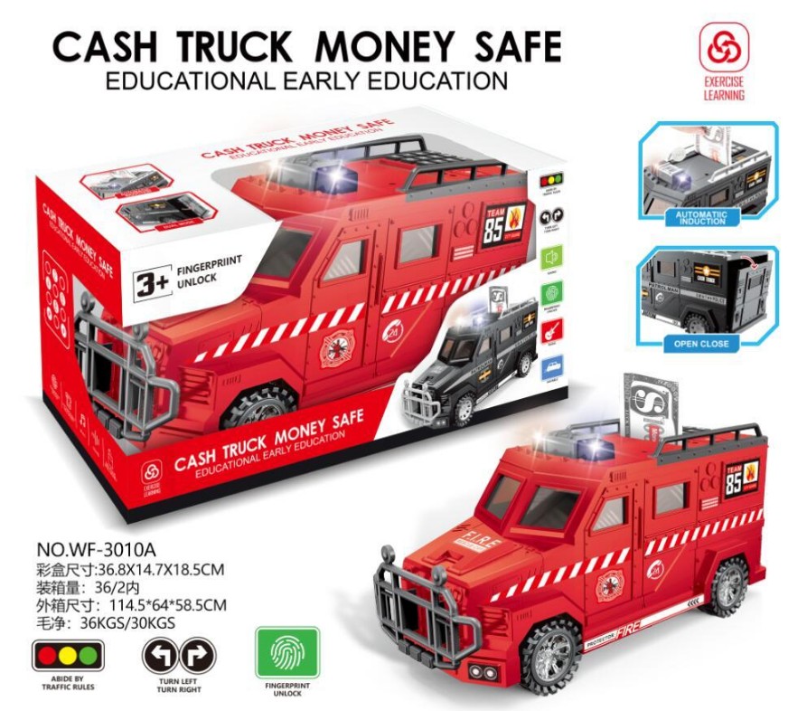Lallafy Cash Truck Money Safe (Bulk) | Password Protected Electronic Piggy Bank Truck | Educational Savings Toy for Kids