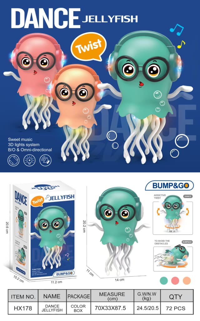 Lallafy Dance Octopus Toy (Bulk) | Musical Dancing Octopus with LED Lights | Interactive Battery Operated Toy for Kids